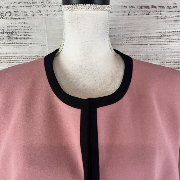 Nine West Blazer Jacket Mauve Pink Black Open Front Career Professional Church - Picture 4 of 10